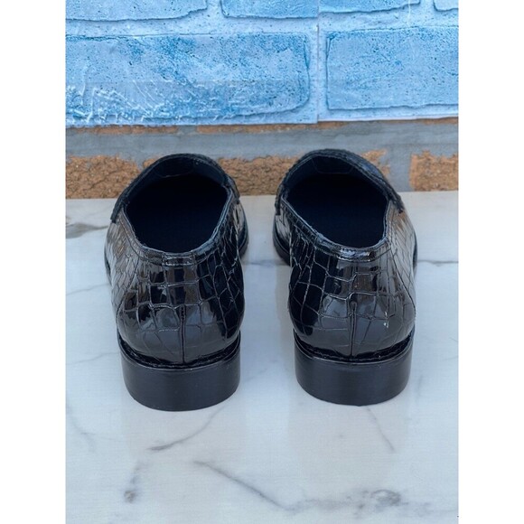 stuart weitzman croc embossed patent leather loafers size 8 - Picture 9 of 11